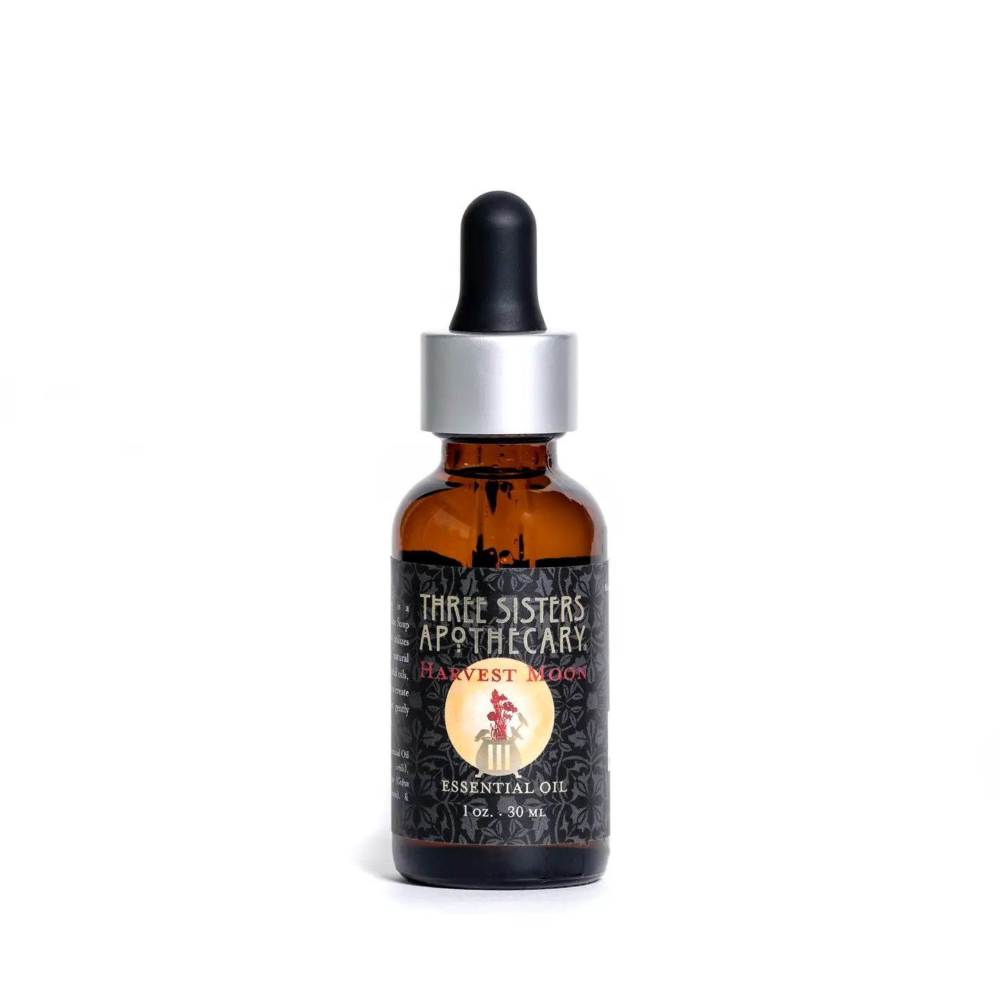 Harvest Moon essential oil 1 oz three sisters apothecary label amber bottle