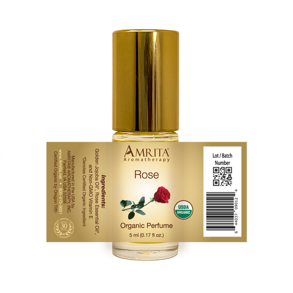 Rose Organic Essential Oil Perfume Roll On Blend Amrita