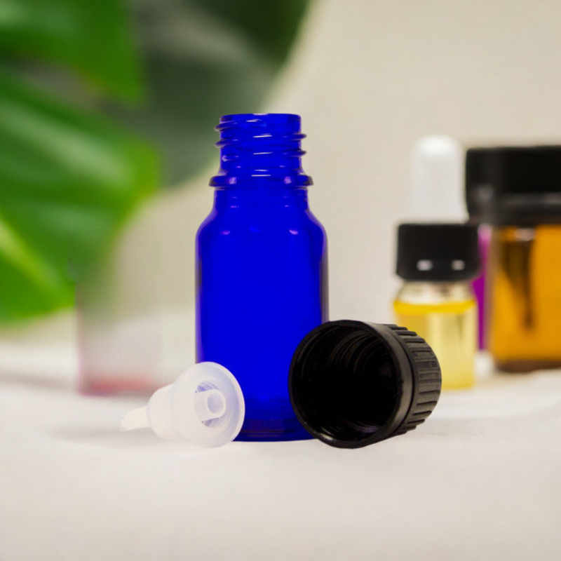 Cobalt Blue Glass 5 or 10 ml Essential Oil Bottle