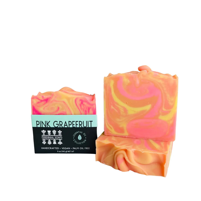 pink grapefruit vegan aromatherapy hand crafted bar soap