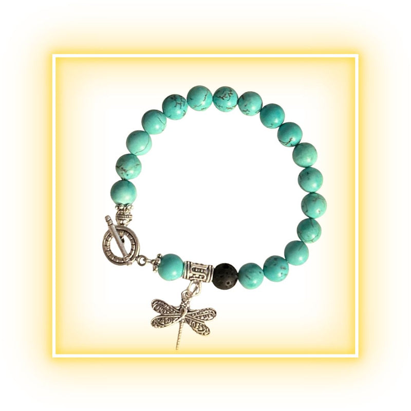 Turquoise essential oil aromatherapy diffuser bracelet