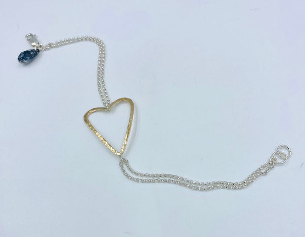 Heart Crystal Drop Bracelet